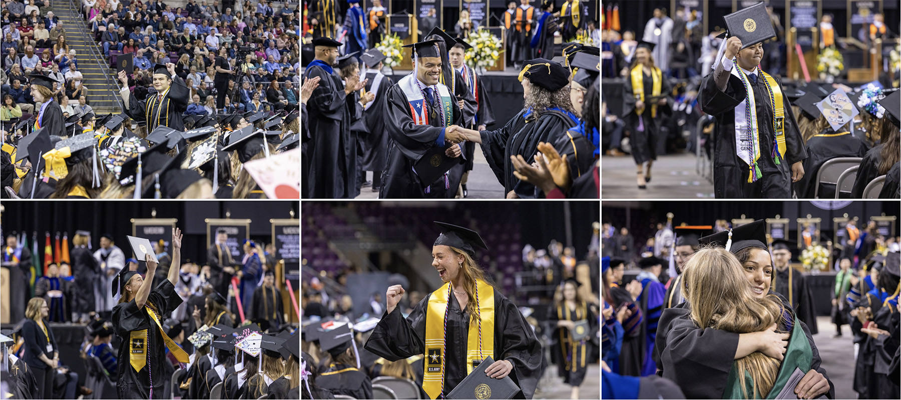 Thumbnails of graduates celebrating