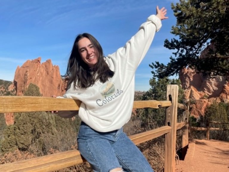 Jillian Raiger in front of Garden of the Gods