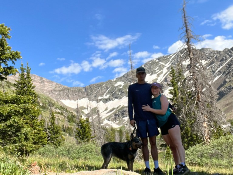 Katherine Mullett and family in the mountains