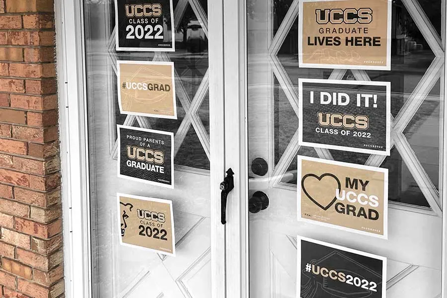 Window signs to Celebrate Grad