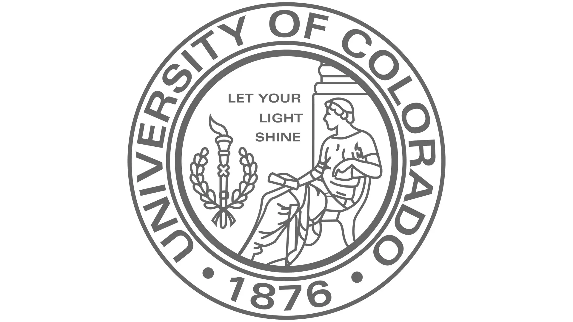 University of Colorado Seal. Reads let your light shine, 1876