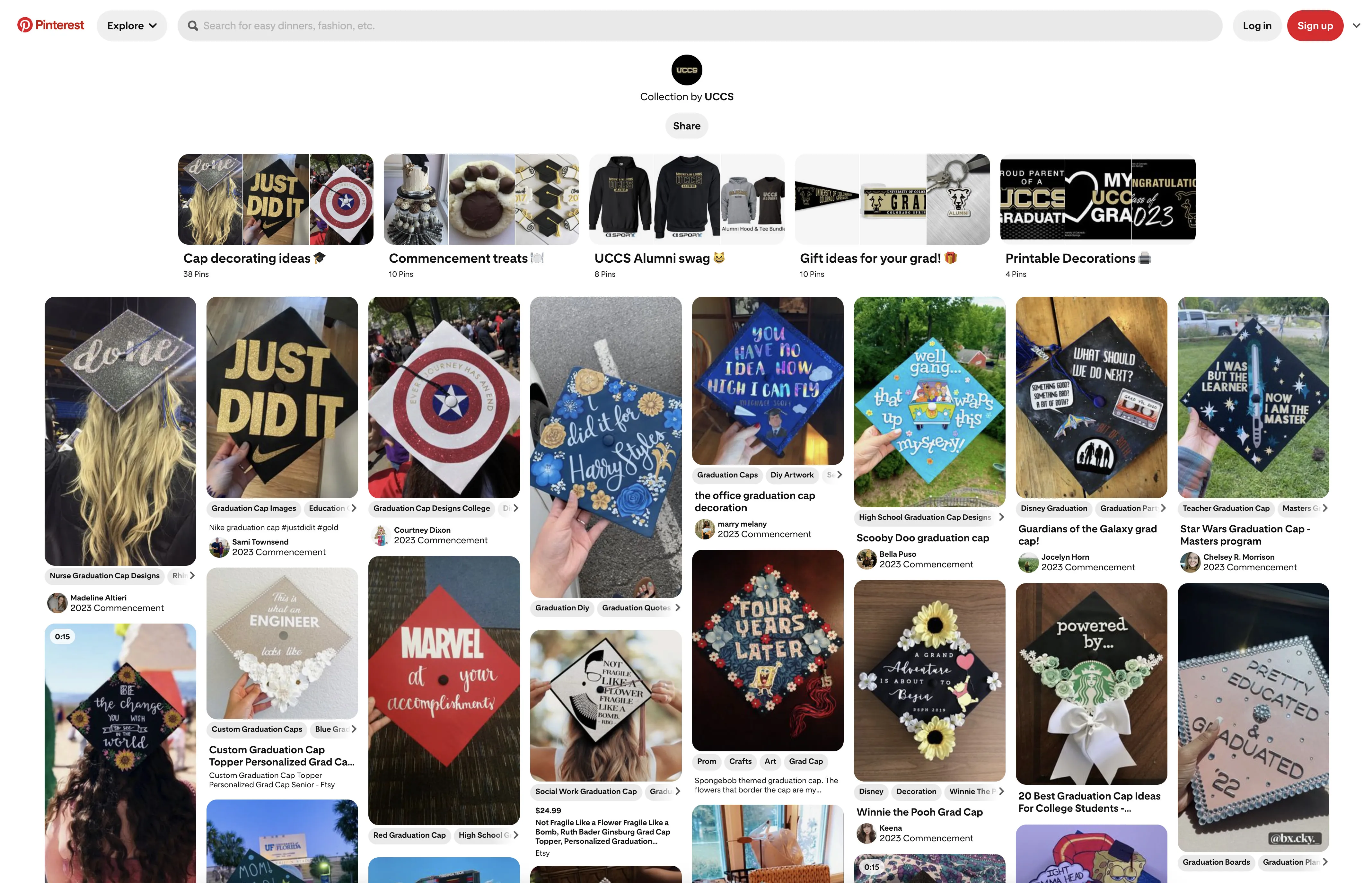 Screenshot of Pinterest Page