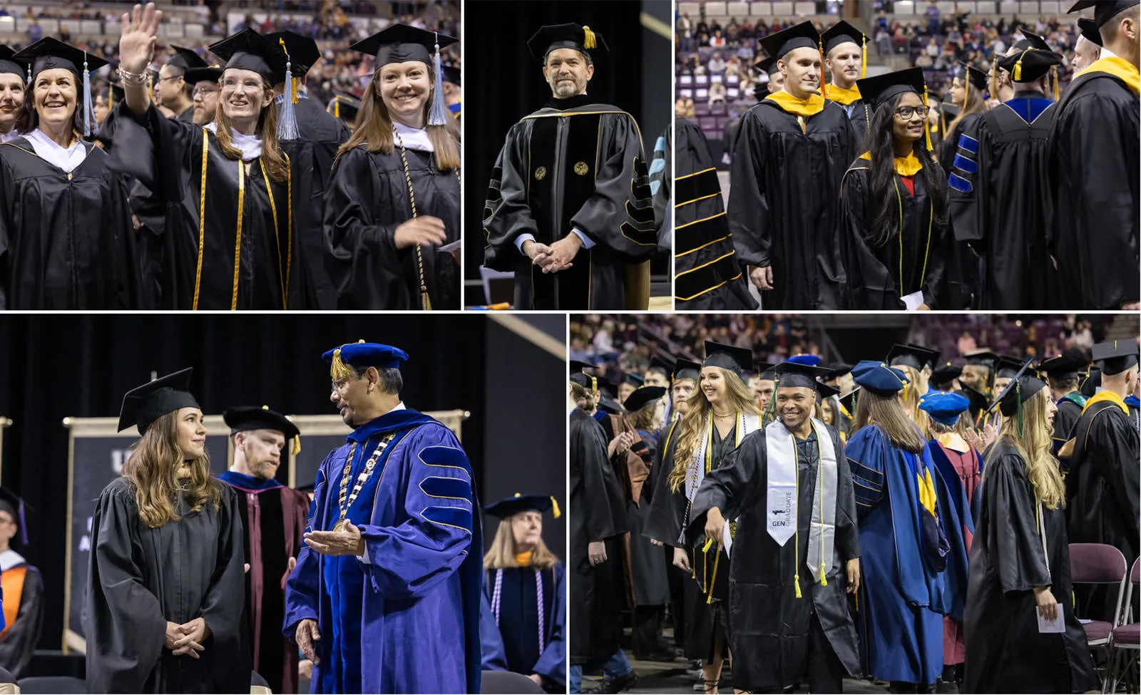 Thumbnails of graduates celebrating